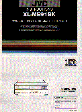 jvc xlme91bk  compact disc player  cd player   instruction manual  user guide