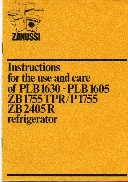 zanussi fridge instruction manual user guide