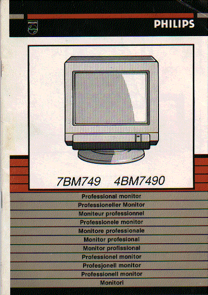 philips 7bm749 and 4bm7490  monitor instruction manual