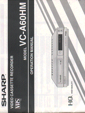 sharp vc a60 hm  video  recorder    instruction manual users guide