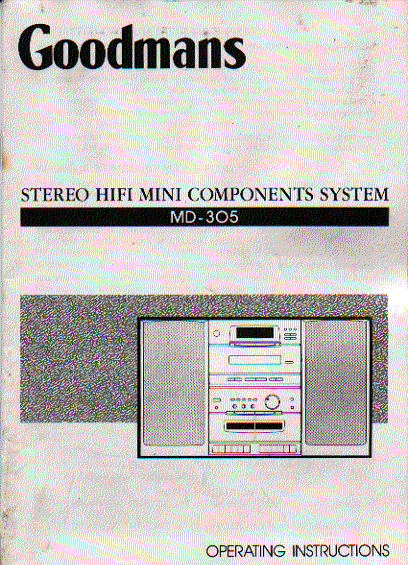 goodmans md305 hifi system  user guide