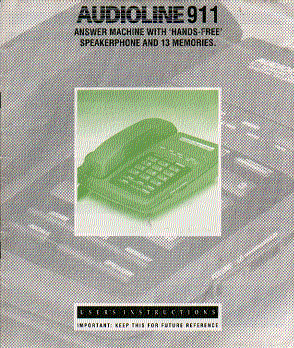 audioline 911 telephone answerphone  user guide