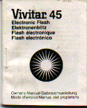 vivitar 45 electronic flash unit instruction manual  user guide