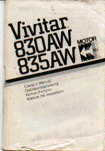 vivitar 830aw 835aw   camera instruction manual  user guide