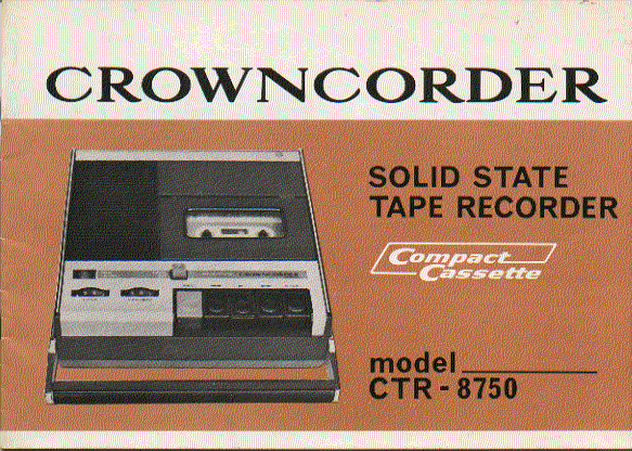 crowncorder solid state ctr8750 tape recorder