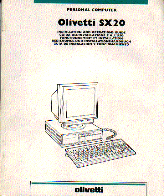 olivetti sx20 computer instruction manual users guide
