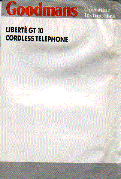 goodmans liberte gt10  telephone  user guide